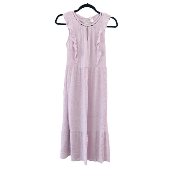 Lavender Swiss Dot Ruffle MIDI Dress - Picture 2 of 5